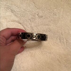 Coach Black and Silver Cuff Bracelet